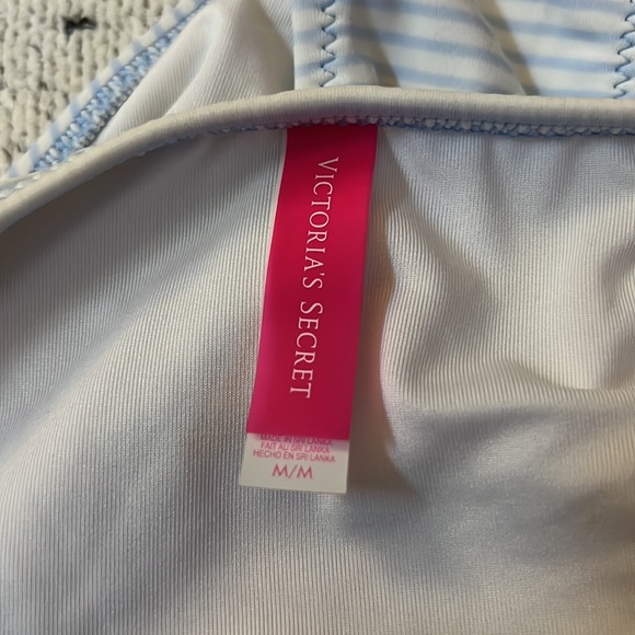 Victoria’s Secret White & Blue Striped Swimsuit Bottom - Picture 3 of 4